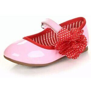 Jelly Beans Polka Dots Flower Pink Red Mary Jane Shoes Little Girls Size 5 NIB